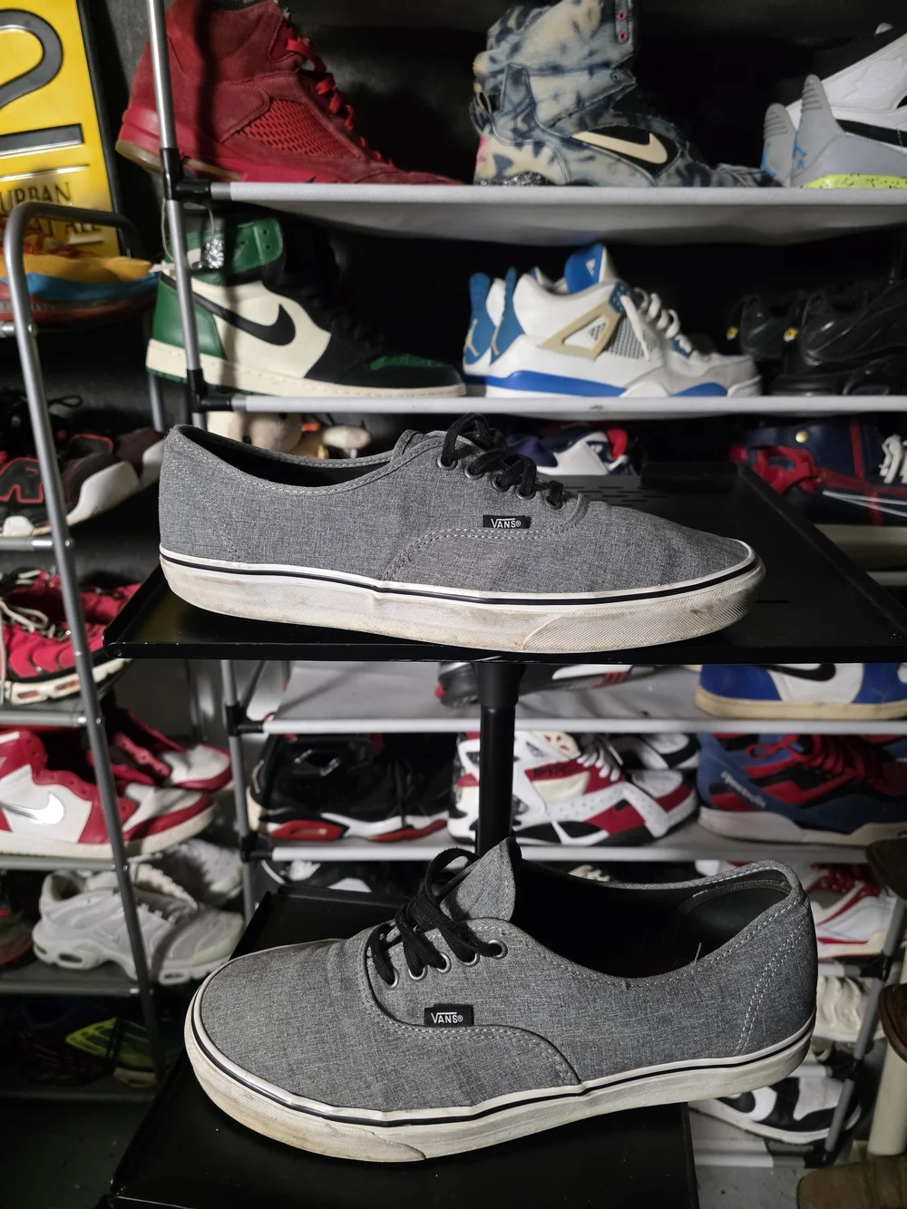 🔥 Vans Men’s Size 13 Gray Canvas Sneakers Hot!